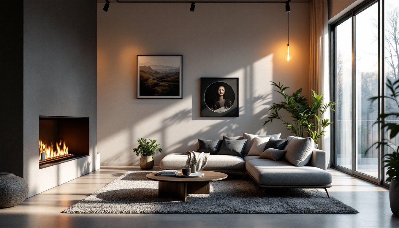 A photograph of a modern living space illuminated by natural light