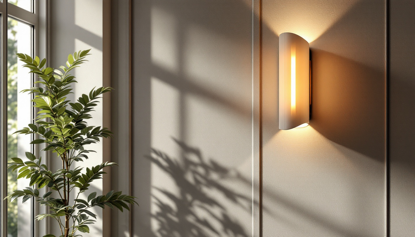 A photograph of a beautifully designed large wall sconce in a stylish interior setting