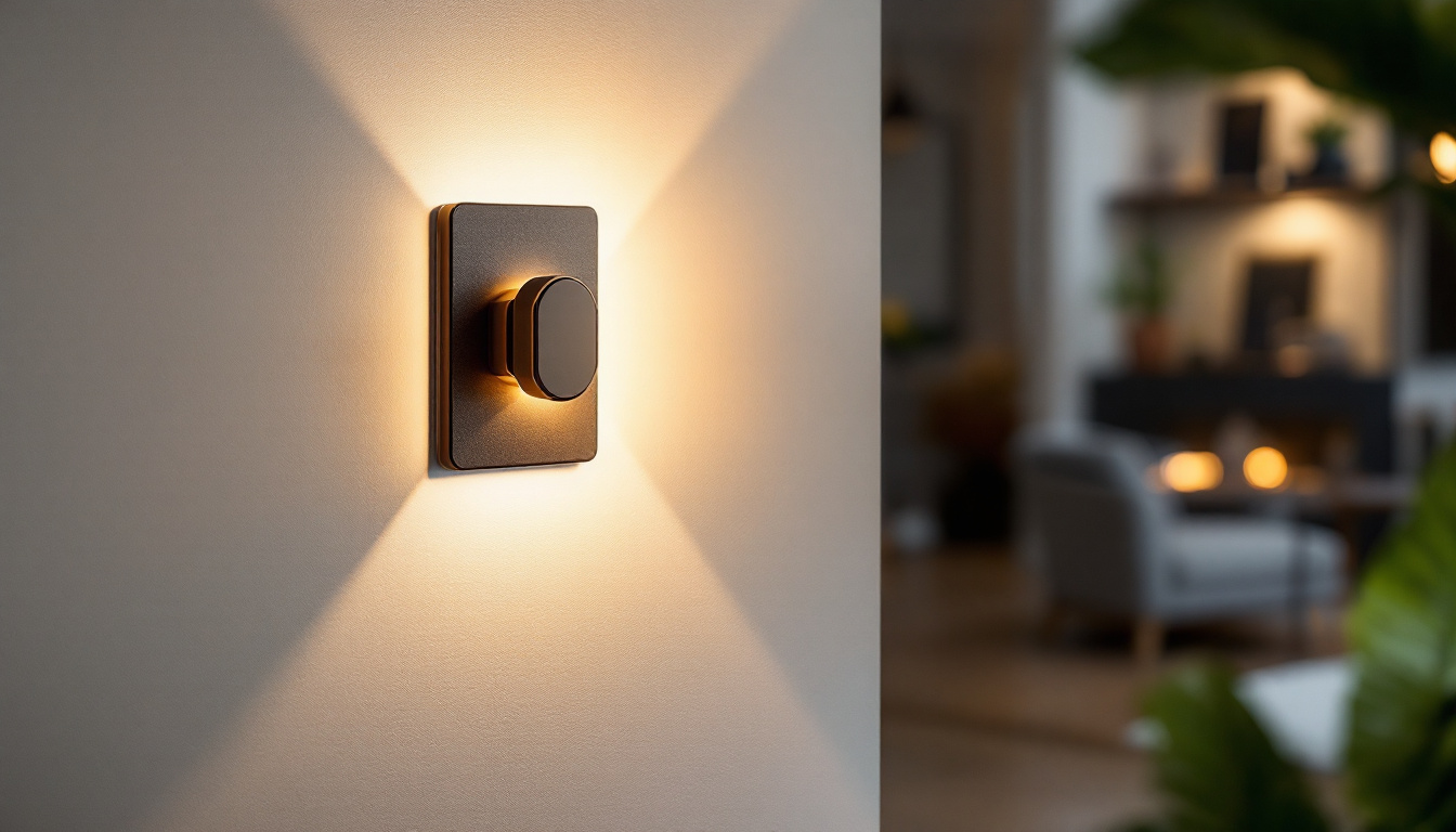 A photograph of a creatively designed light switch in a stylish home setting