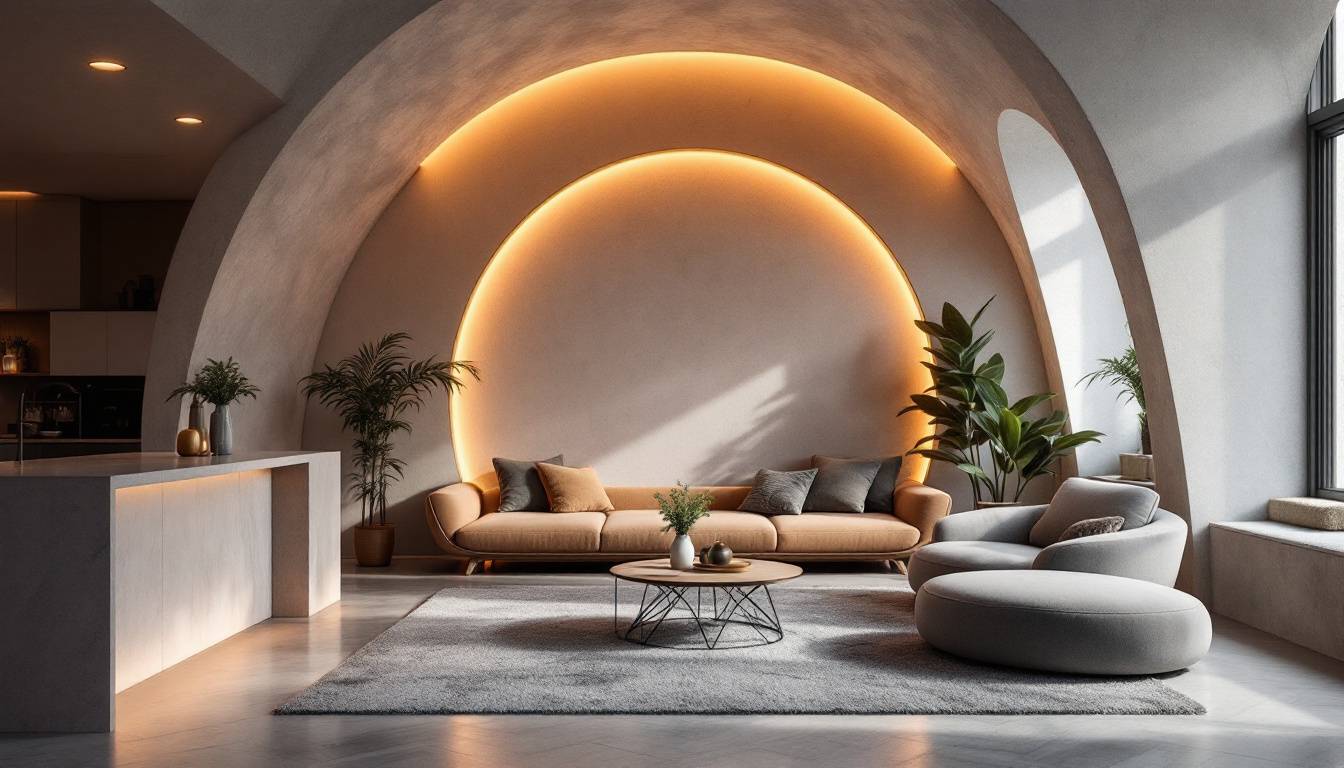 A photograph of a beautifully designed room featuring cove lighting