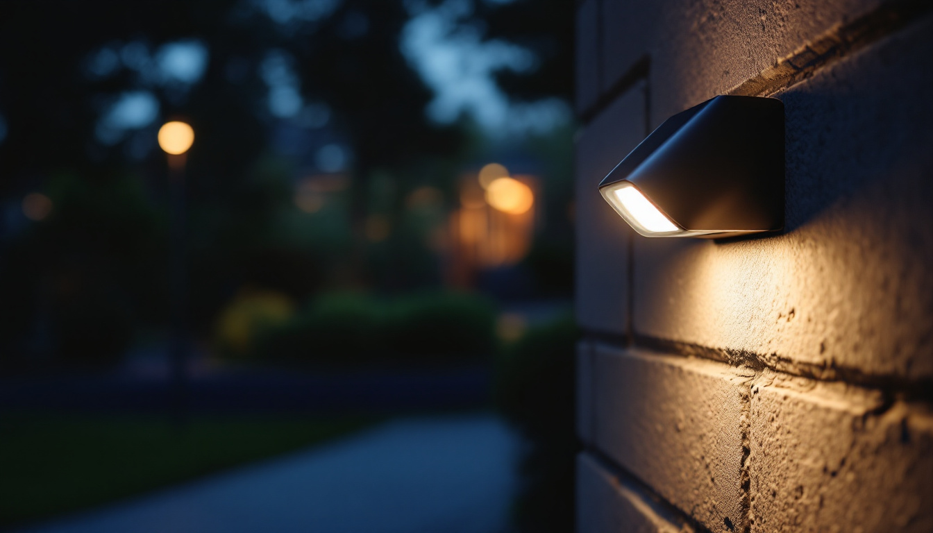 A photograph of a motion sensor led light in action