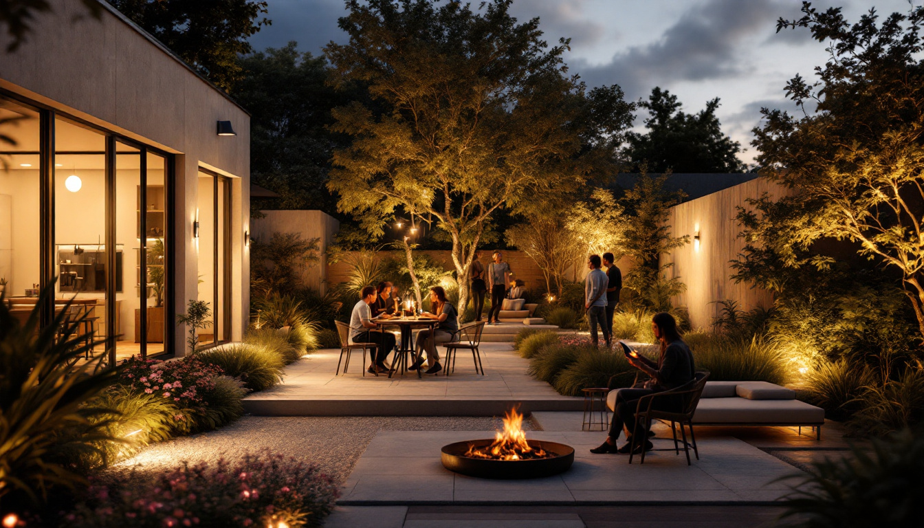 A photograph of a beautifully designed outdoor space that showcases natural light illuminating the area
