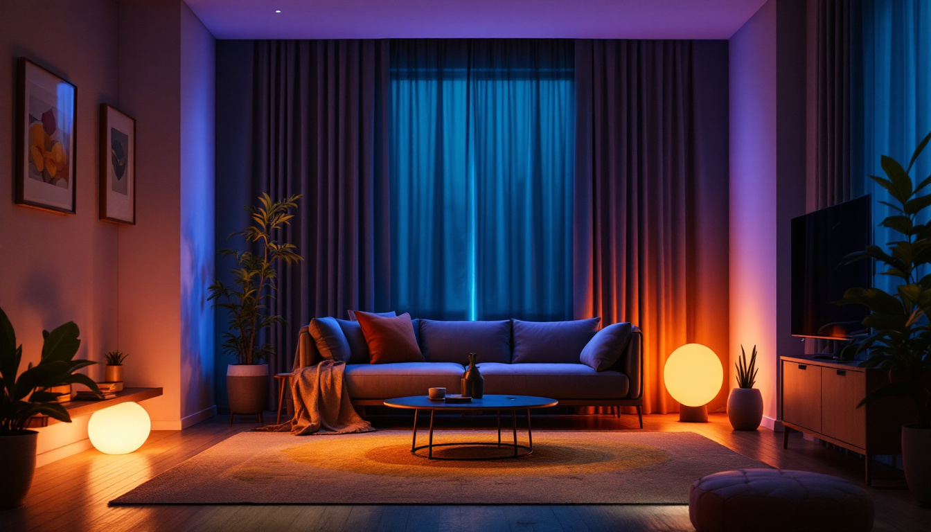 A photograph of a beautifully designed space illuminated by a circle led light