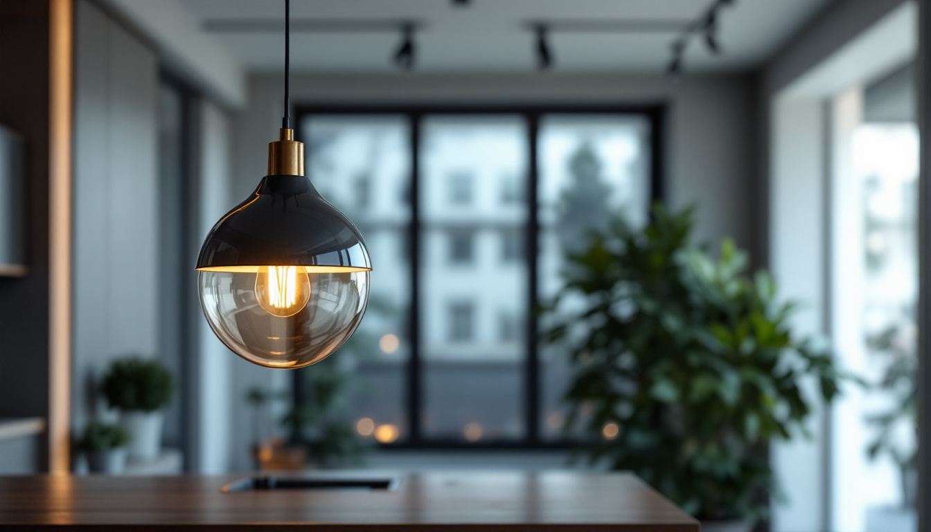 A photograph of a beautifully designed pendant light hanging in a modern