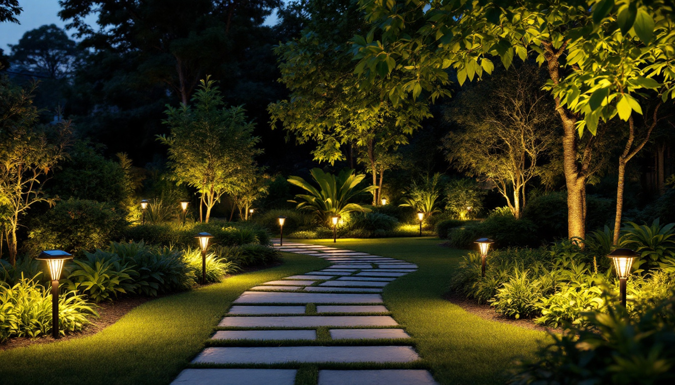 A photograph of a beautifully illuminated outdoor space at dusk