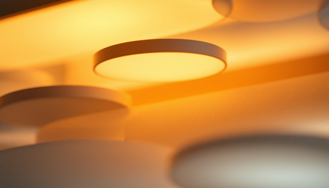 A photograph of a close-up shot of various light diffusers designed for fluorescent lights