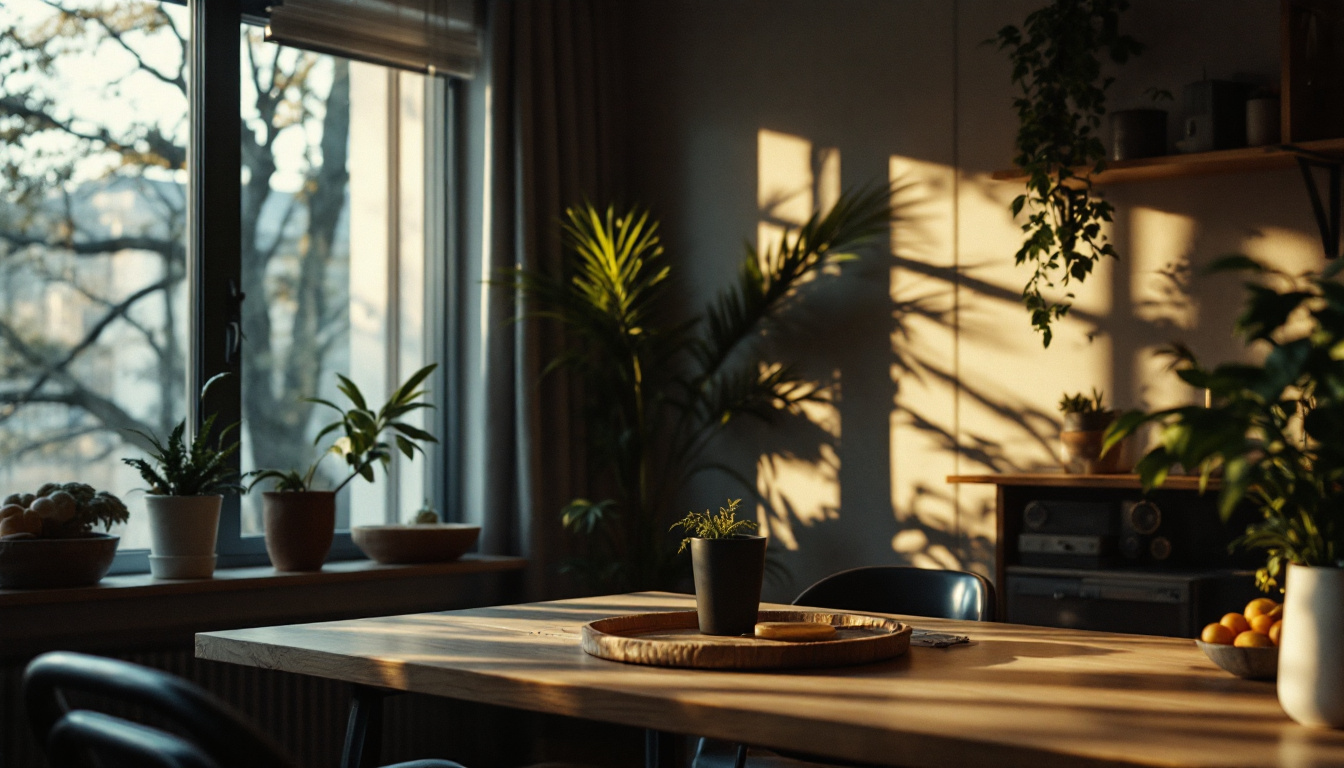 A photograph of a beautifully lit scene that highlights the interplay of natural and artificial lighting