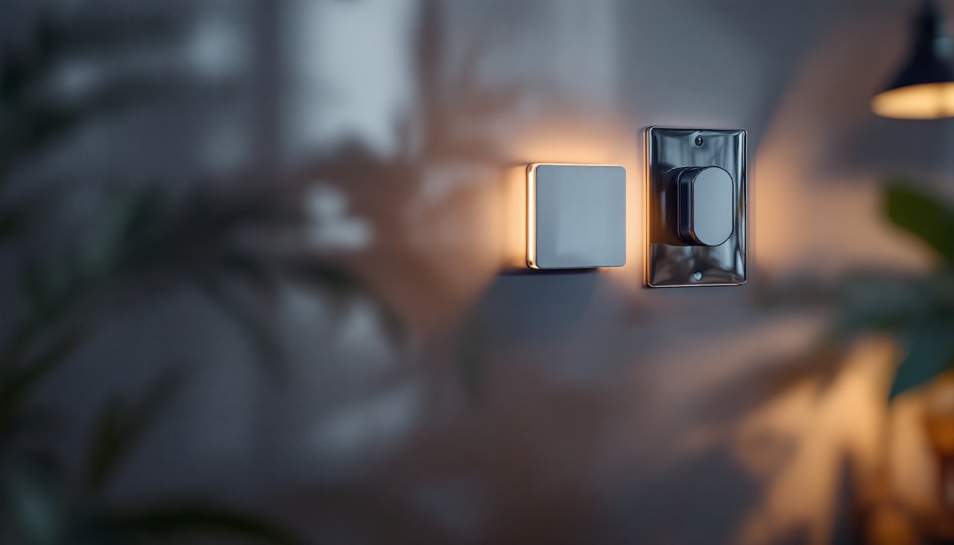 A photograph of a stylishly designed led dimmer switch installed on a modern wall
