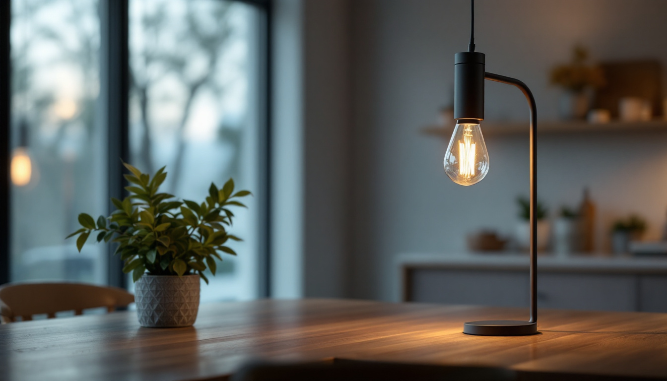 A photograph of a stylish light holder in a well-lit residential or commercial setting