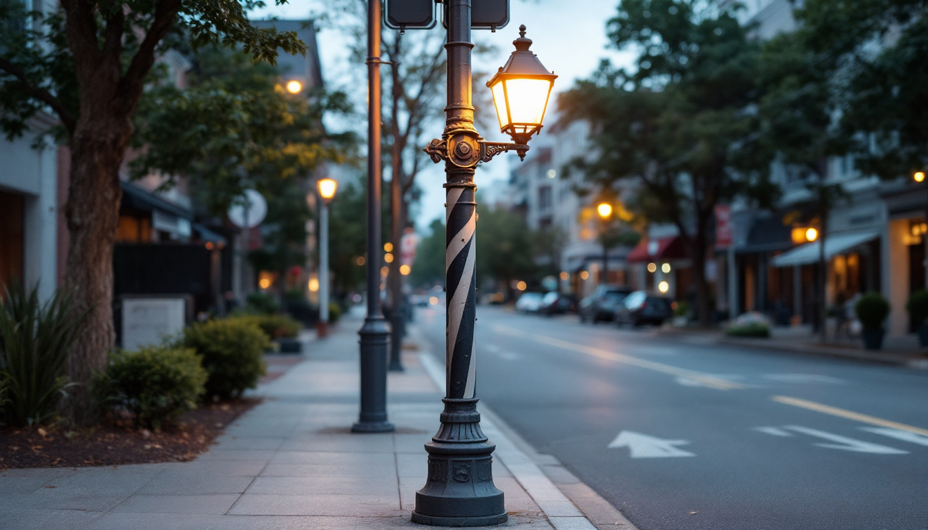 A photograph of a unique street pole that showcases its distinctive design