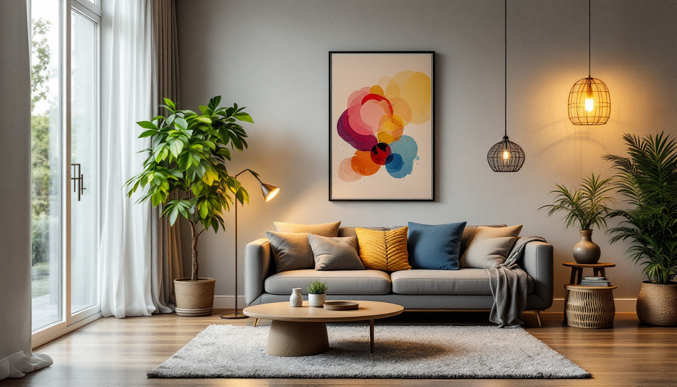A photograph of a stylish and well-lit room featuring a variety of basic light fixtures