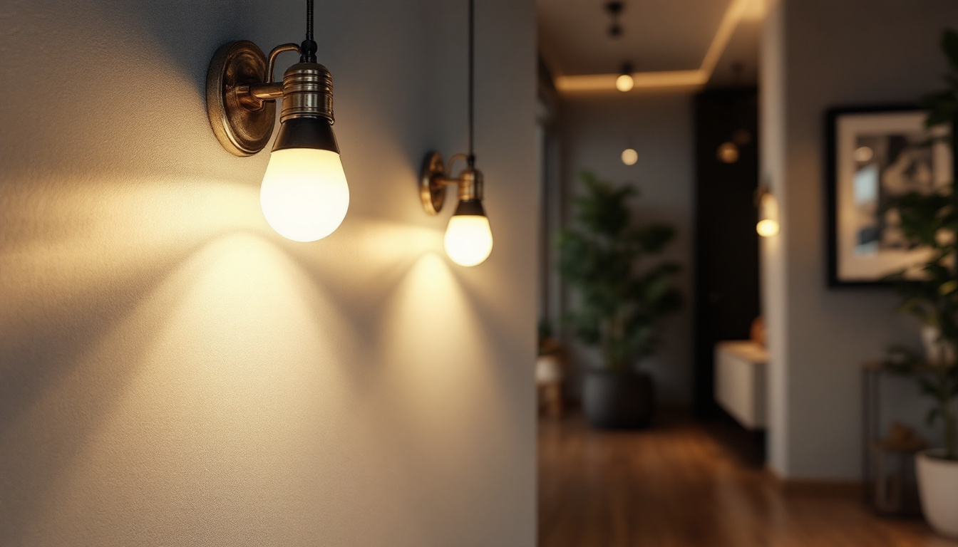 A photograph of a modern residential or commercial space illuminated by halide bulbs