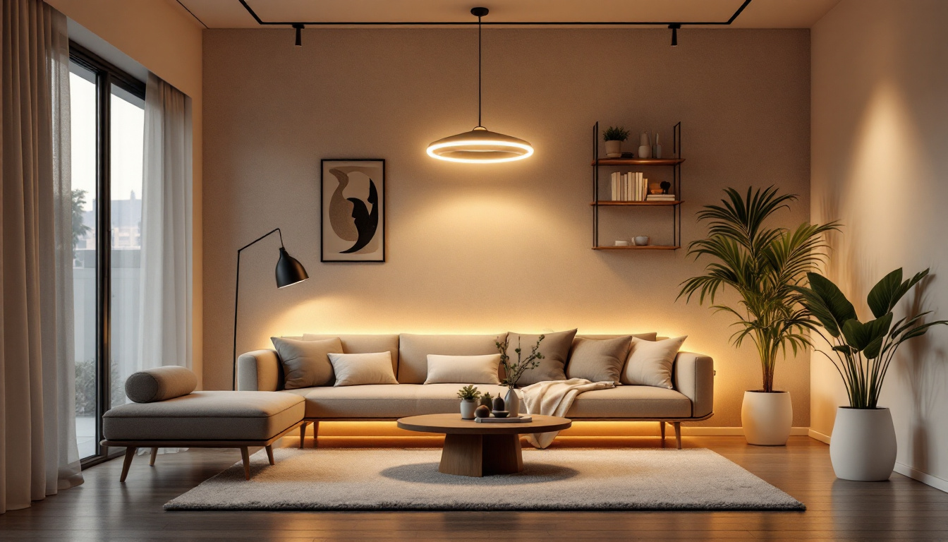 A photograph of a stylishly designed room illuminated by the acessmlighting cobra
