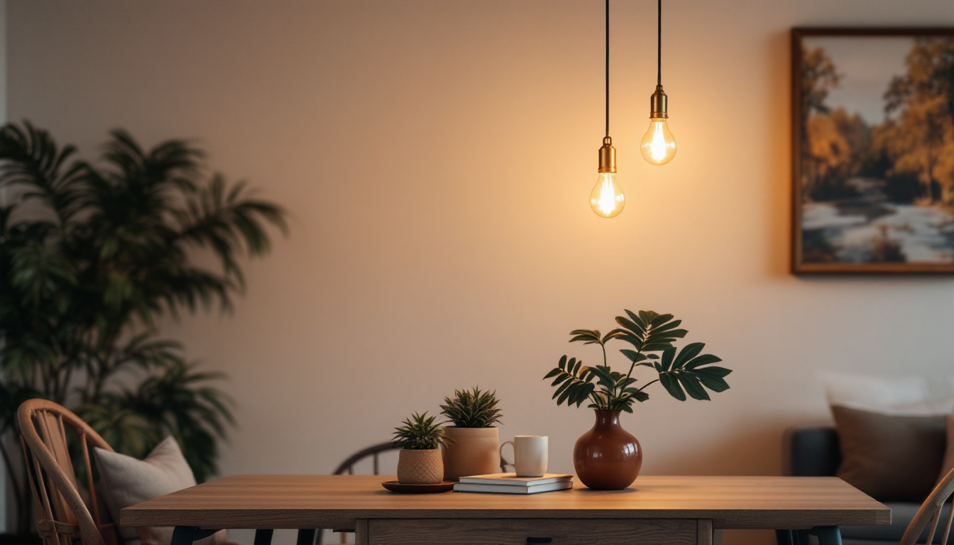 A photograph of a beautifully styled interior space featuring a chain hanging light fixture