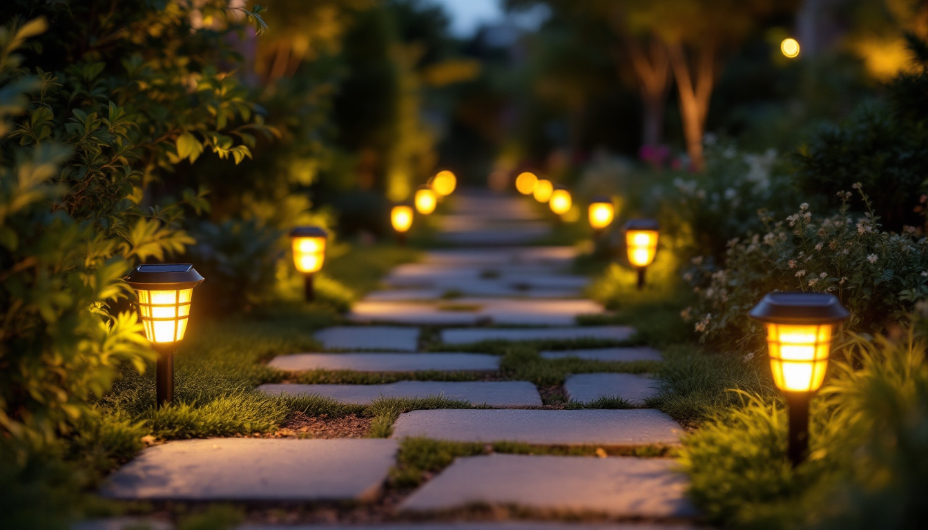 A photograph of a beautifully illuminated outdoor space at dusk