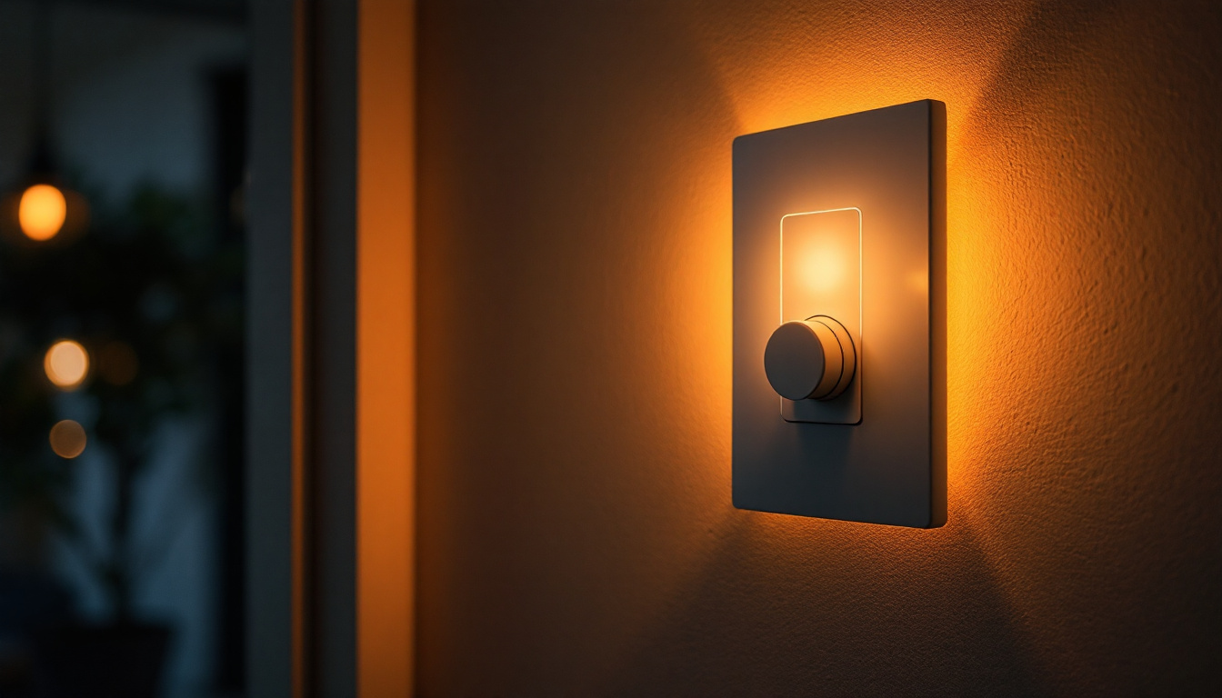 A photograph of a stylish electrical timer switch installed in a well-lit room