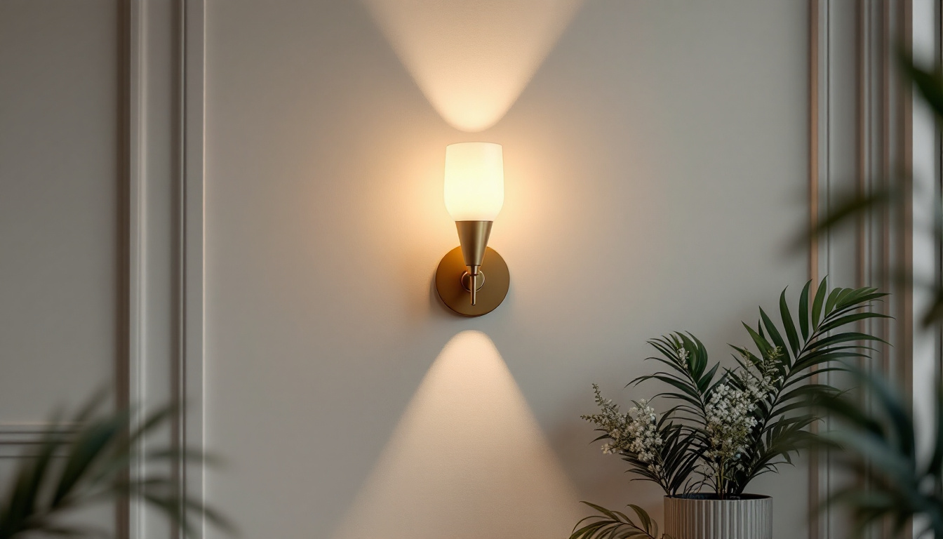 A photograph of a beautifully designed sconce lighting fixture mounted on a stylish wall