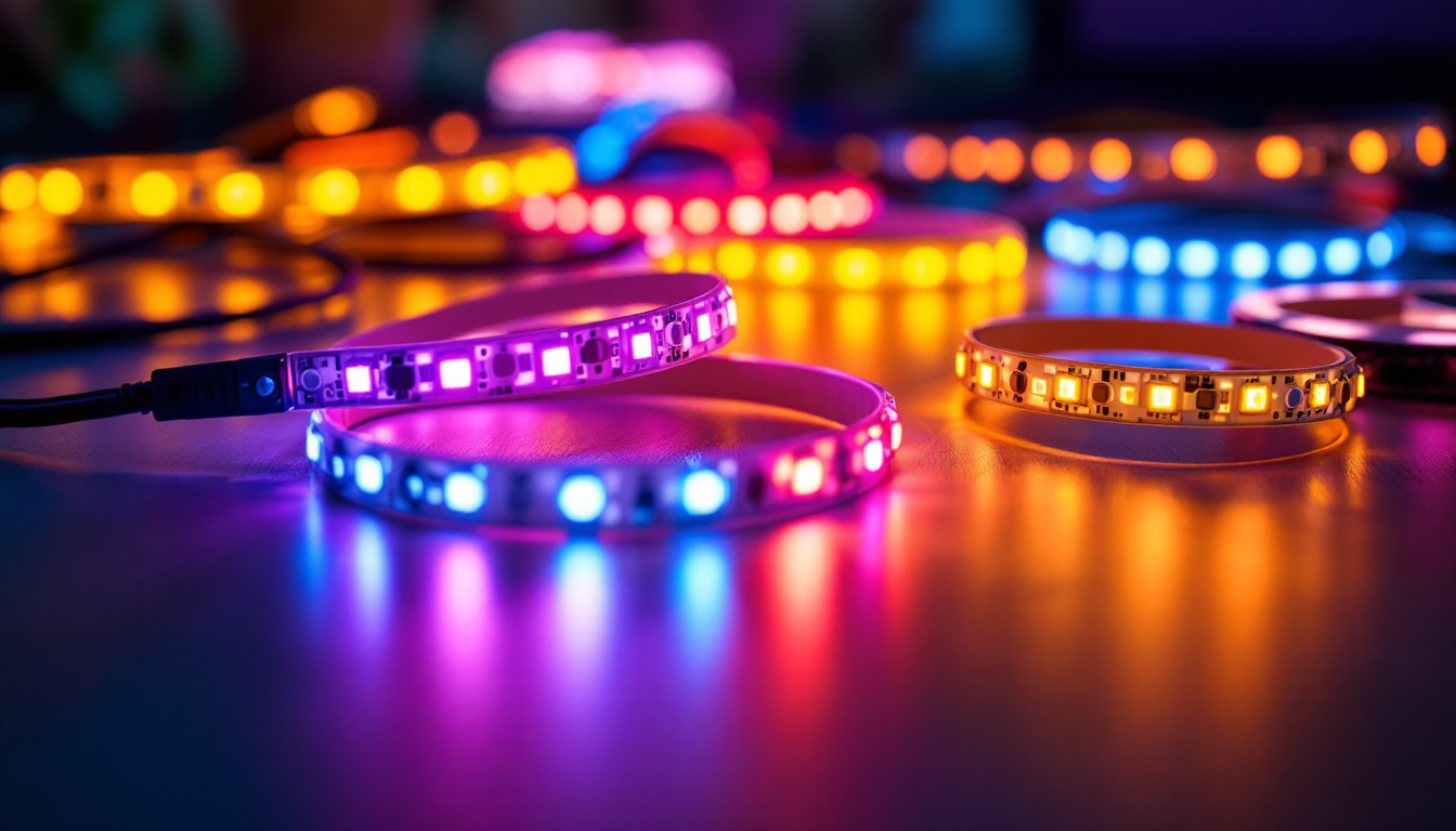A photograph of a beautifully lit space showcasing various led strip lights in action