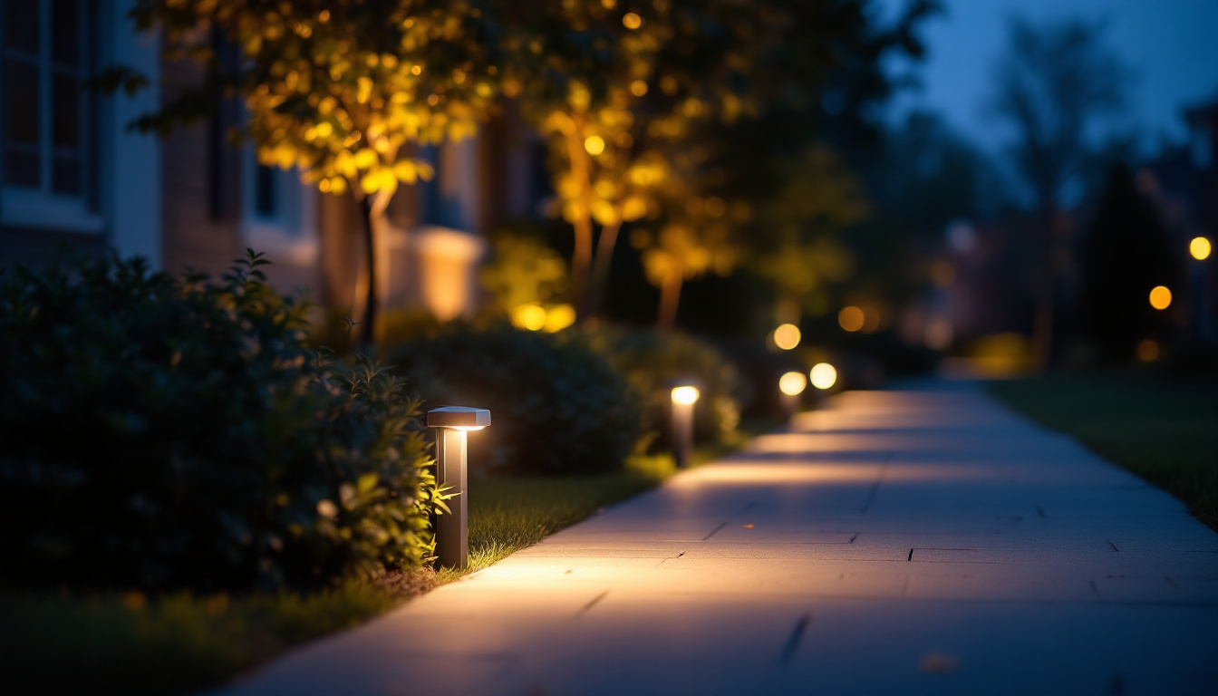 A photograph of a beautifully lit outdoor scene at dusk