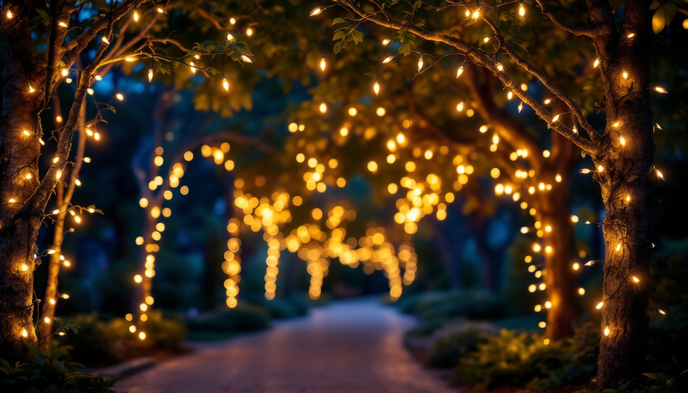 A photograph of a beautifully lit outdoor scene at dusk