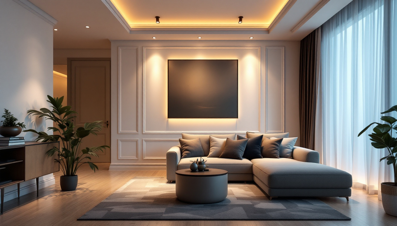 A photograph of a beautifully designed room featuring elegant recessed lighting that highlights the space
