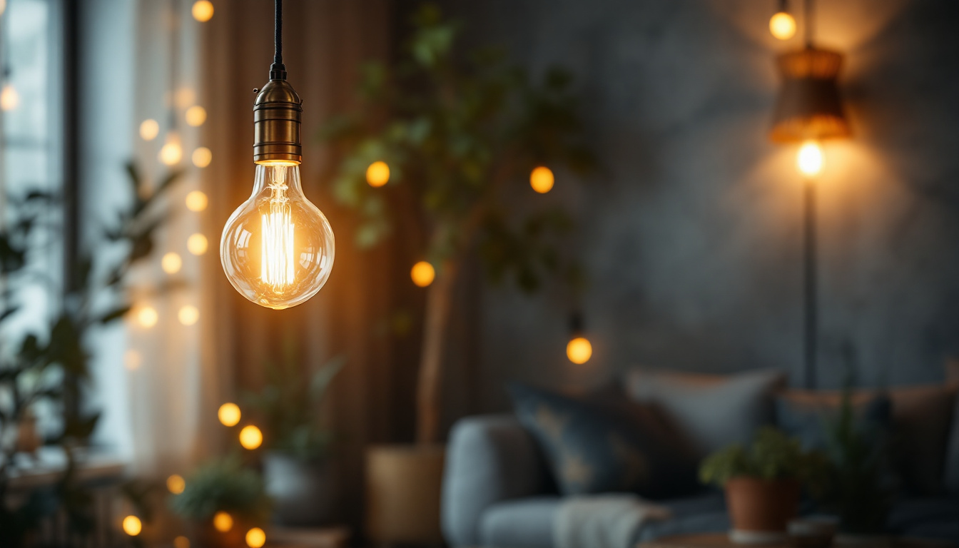 A photograph of a beautifully arranged hanging lamp with a light kit