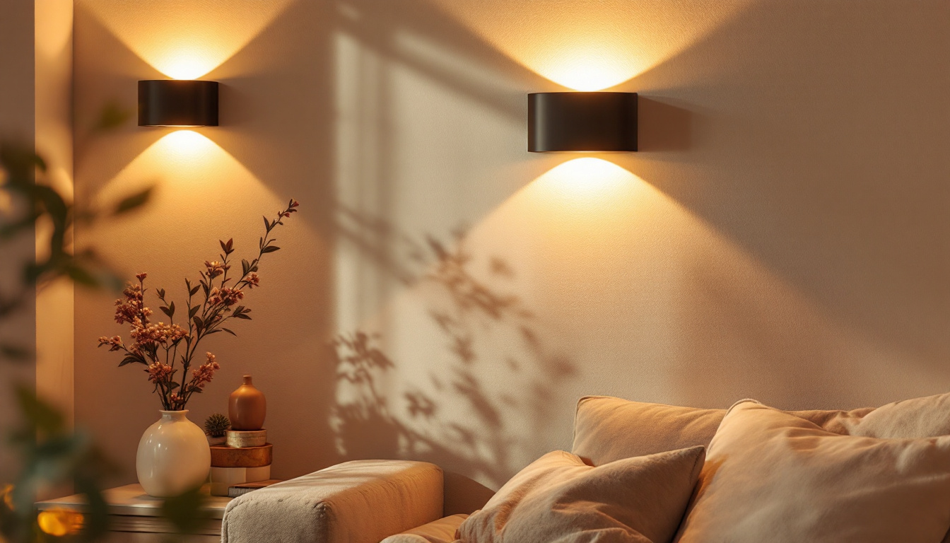 A photograph of a beautifully styled interior featuring light wall sconces
