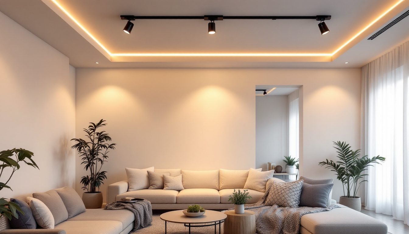 A photograph of a beautifully designed living space featuring low profile can lights