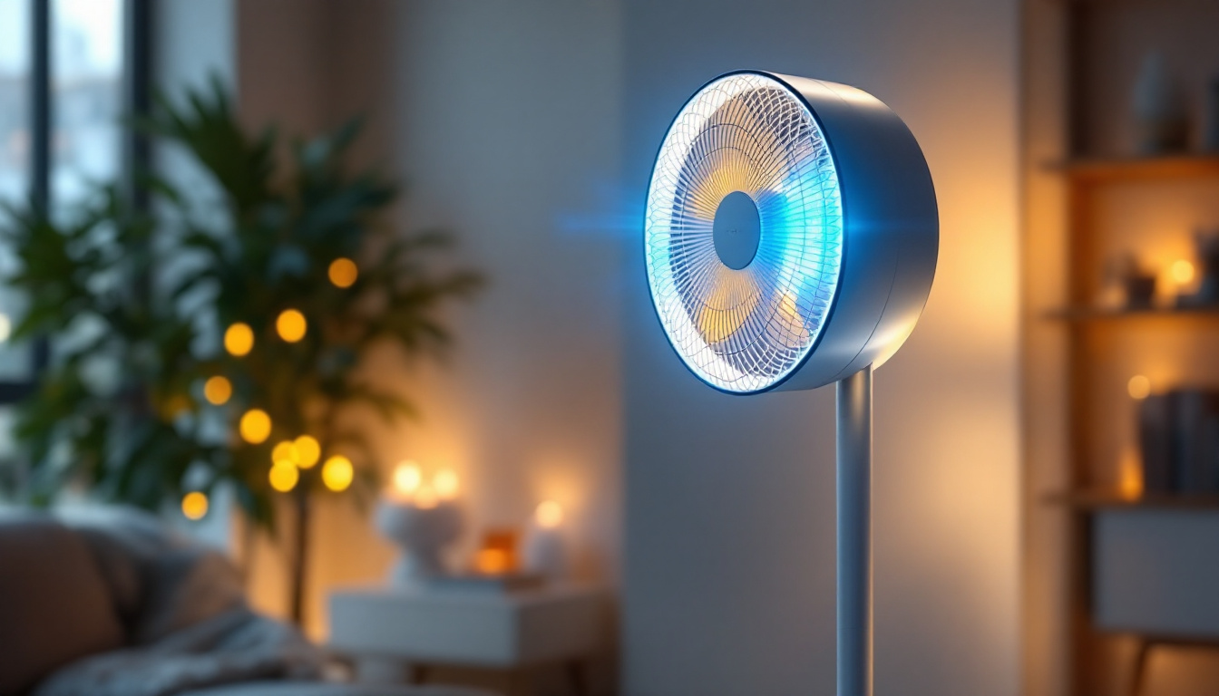A photograph of a stylish can light fan installed in a modern living space