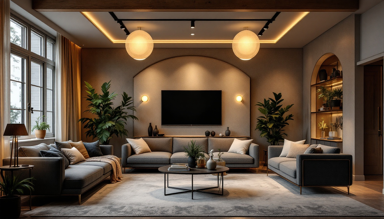 A photograph of a beautifully designed room featuring adjustable recessed lighting in action