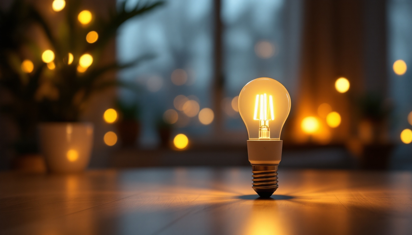 A photograph of a beautifully lit interior space featuring a modern led canister light bulb