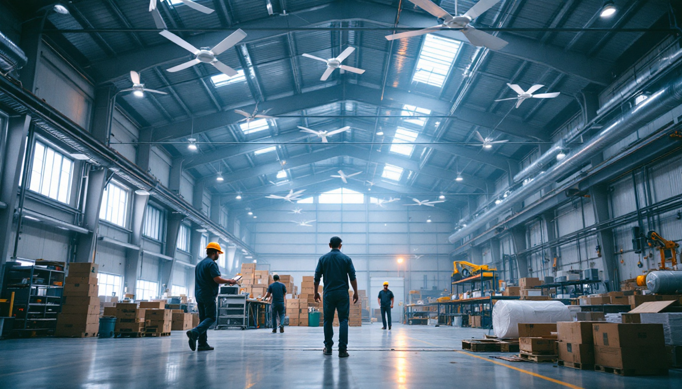 A photograph of a spacious warehouse interior showcasing large