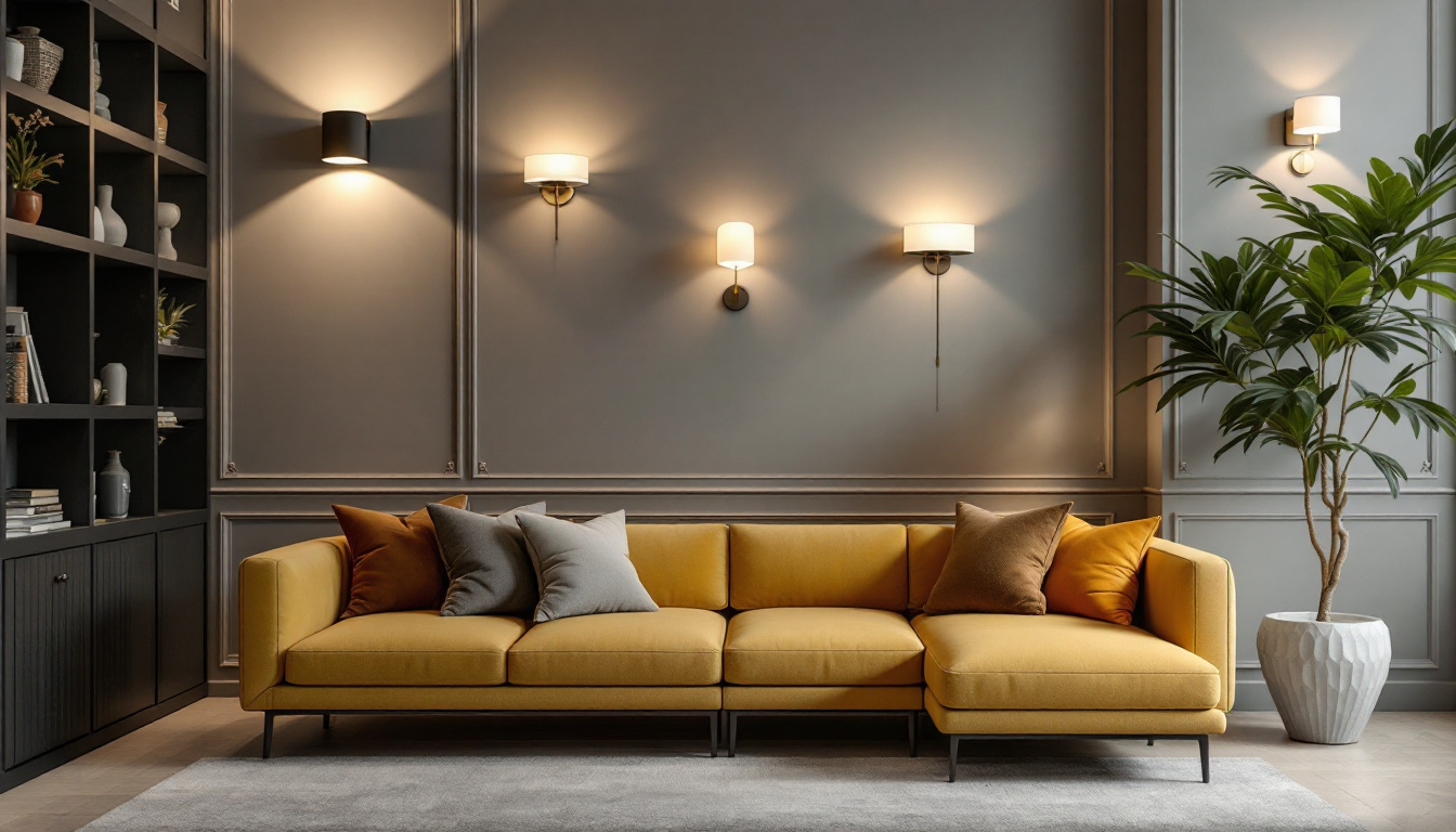 A photograph of a beautifully styled interior space featuring a variety of wall sconces in different designs and finishes