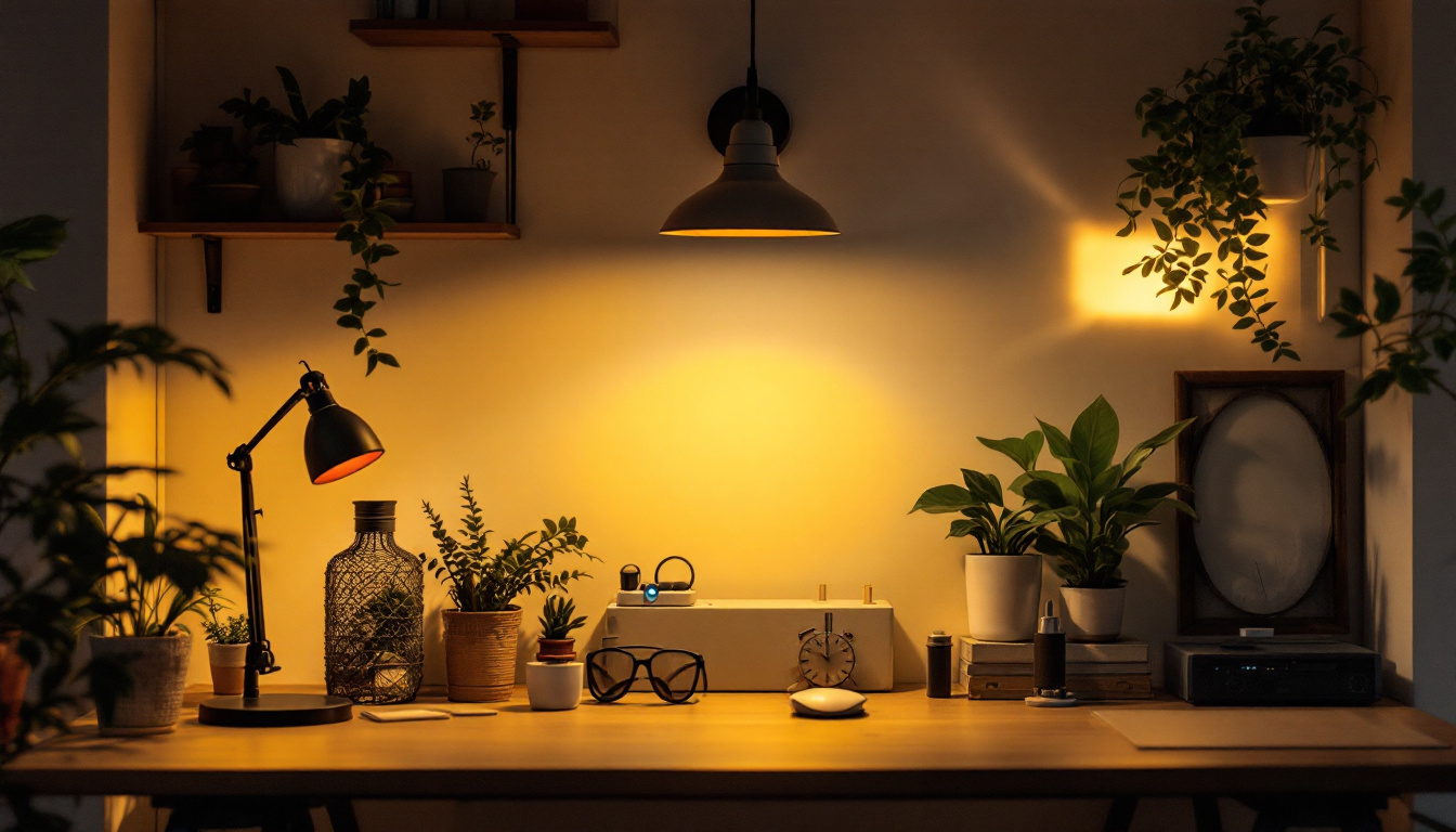 A photograph of a well-lit workspace featuring affordable led lighting solutions