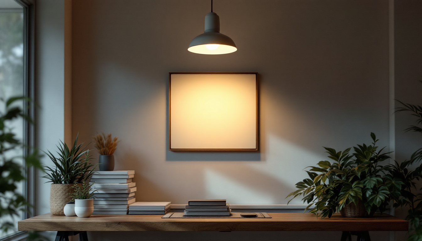 A photograph of a well-lit space featuring a stylish and functional lighting sign that highlights its aesthetic appeal and practical use