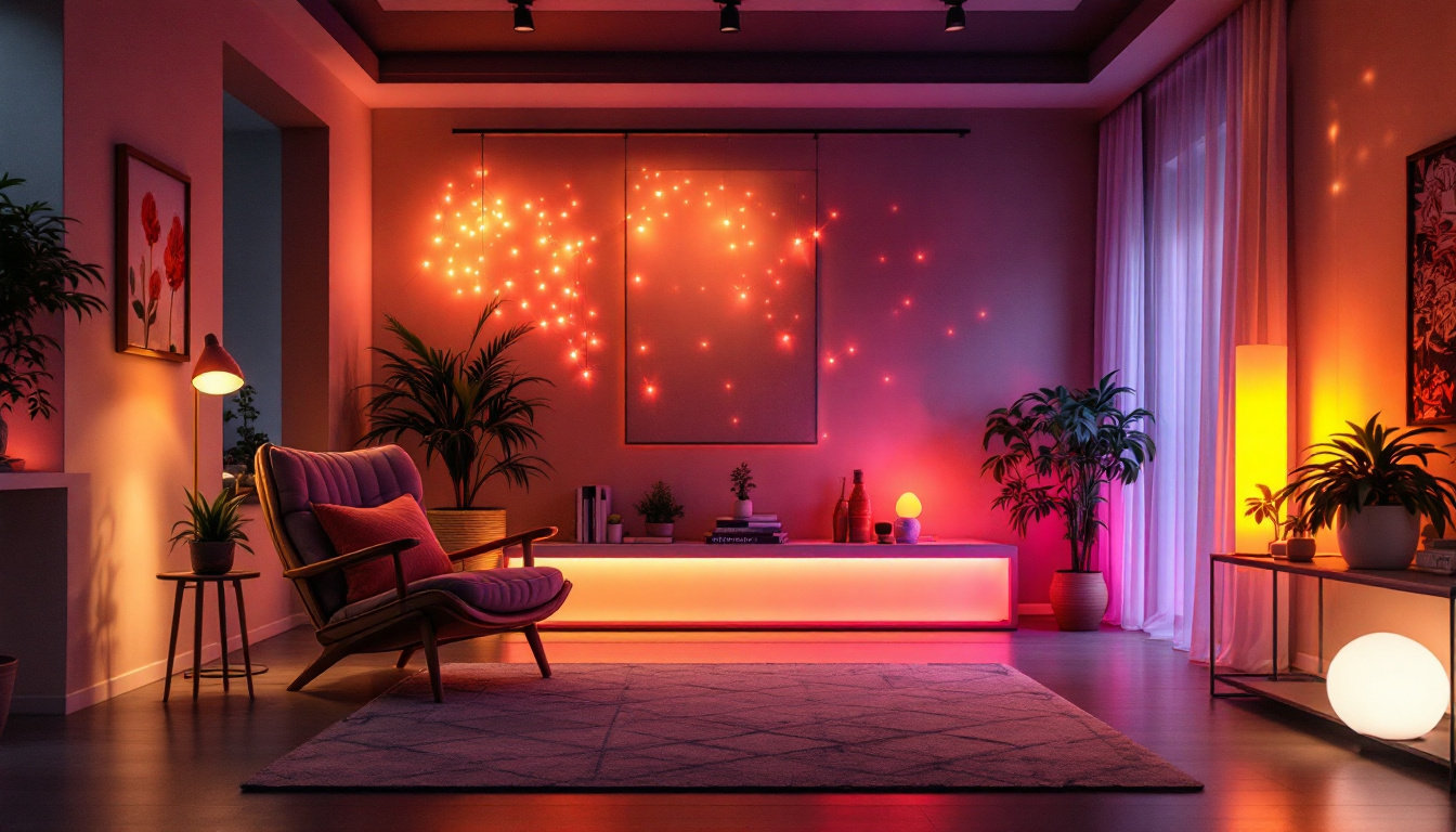 A photograph of a beautifully lit room showcasing various creative uses of led lights