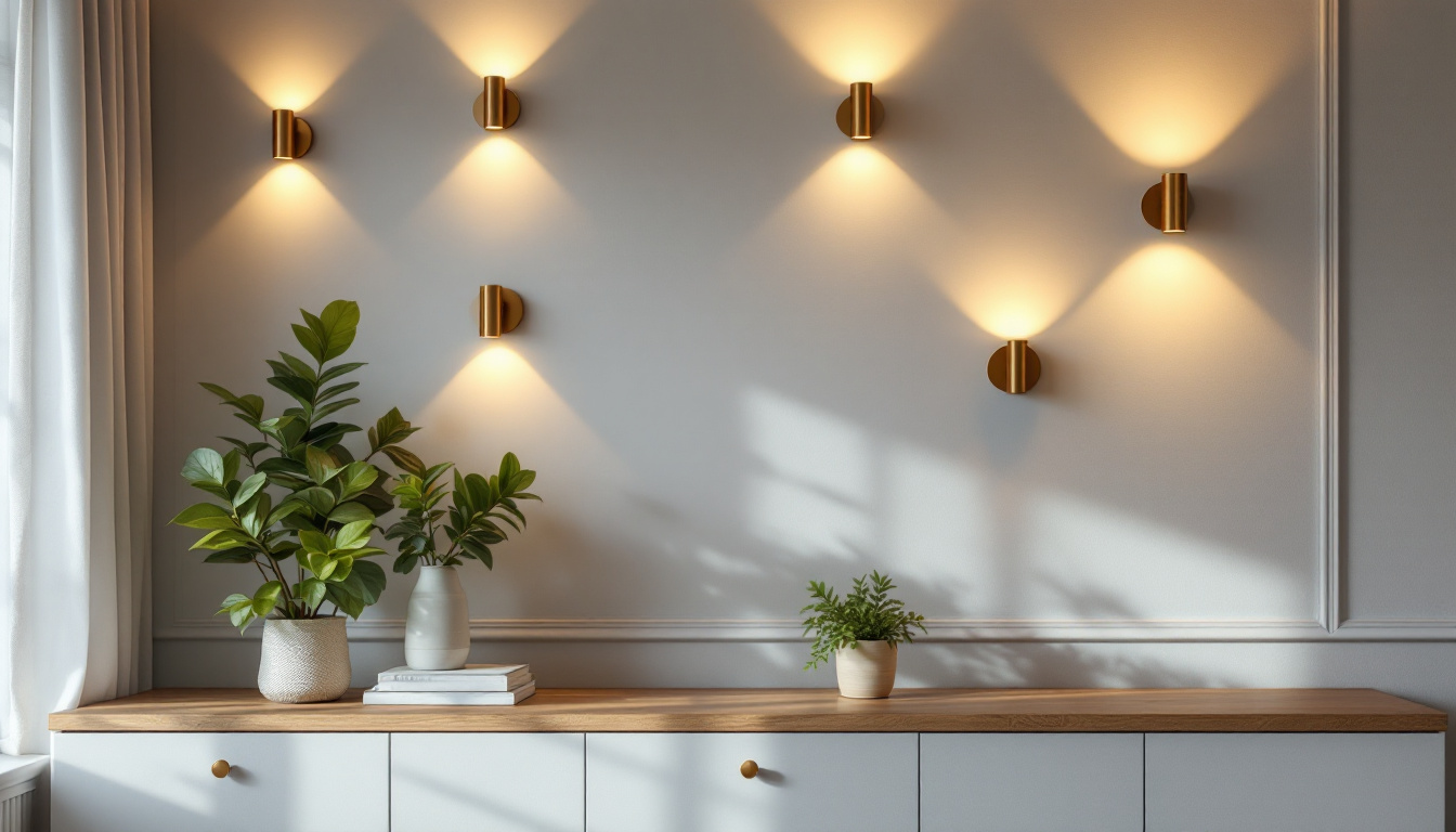 A photograph of a beautifully styled interior space featuring a variety of wall sconces