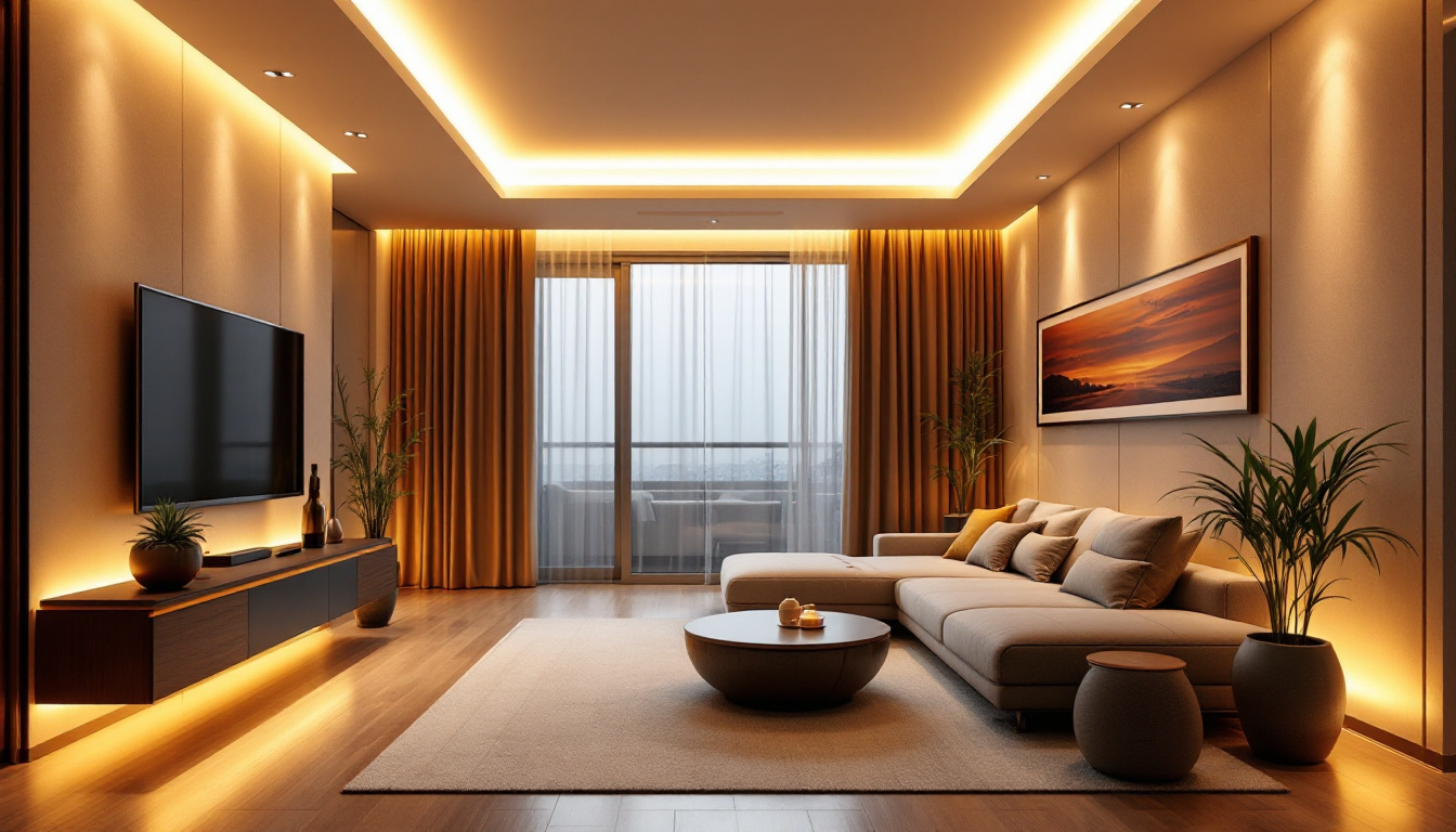 A photograph of a beautifully designed room featuring recessed led lighting