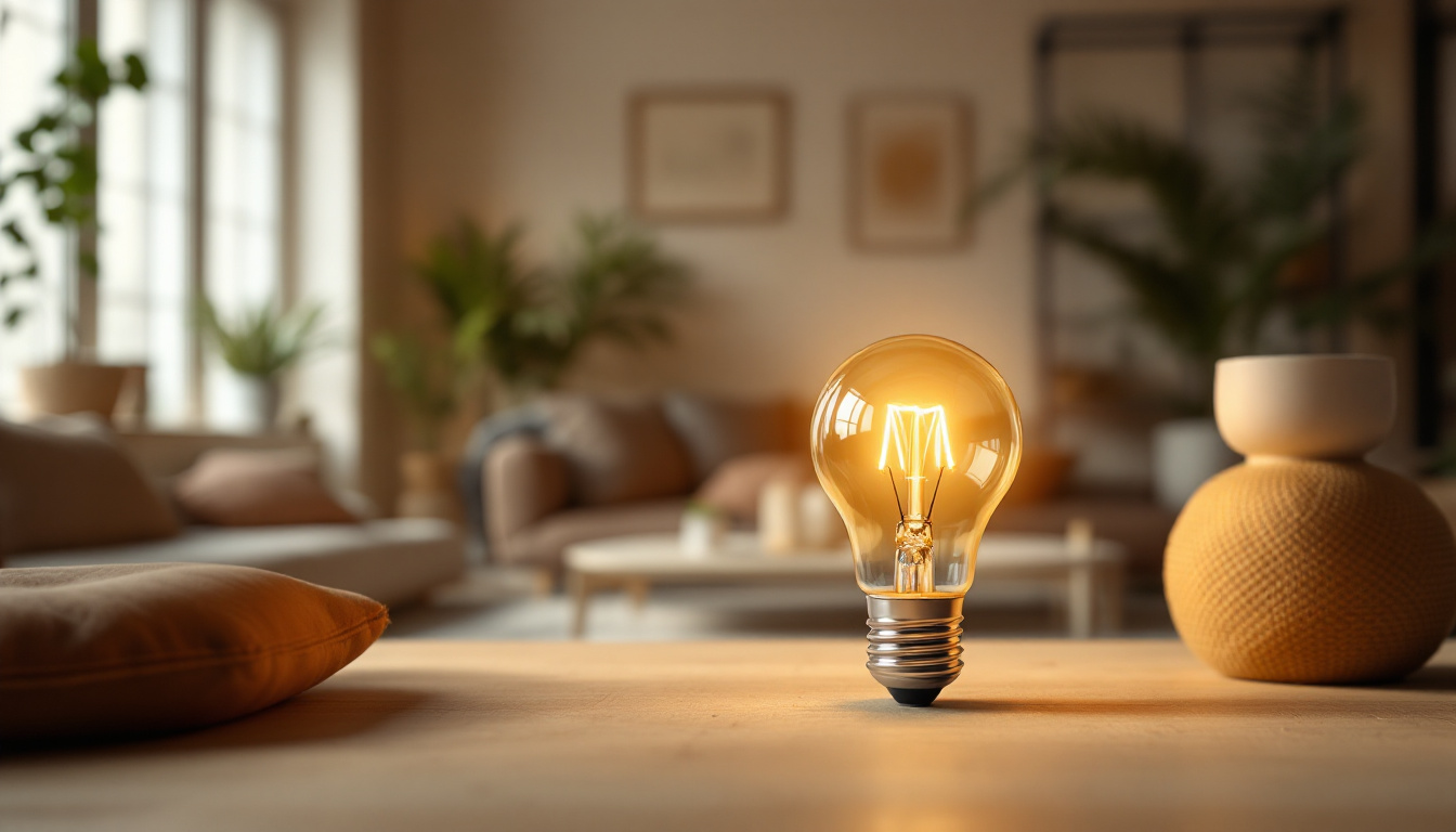 A photograph of a beautifully styled interior space featuring a type b led bulb