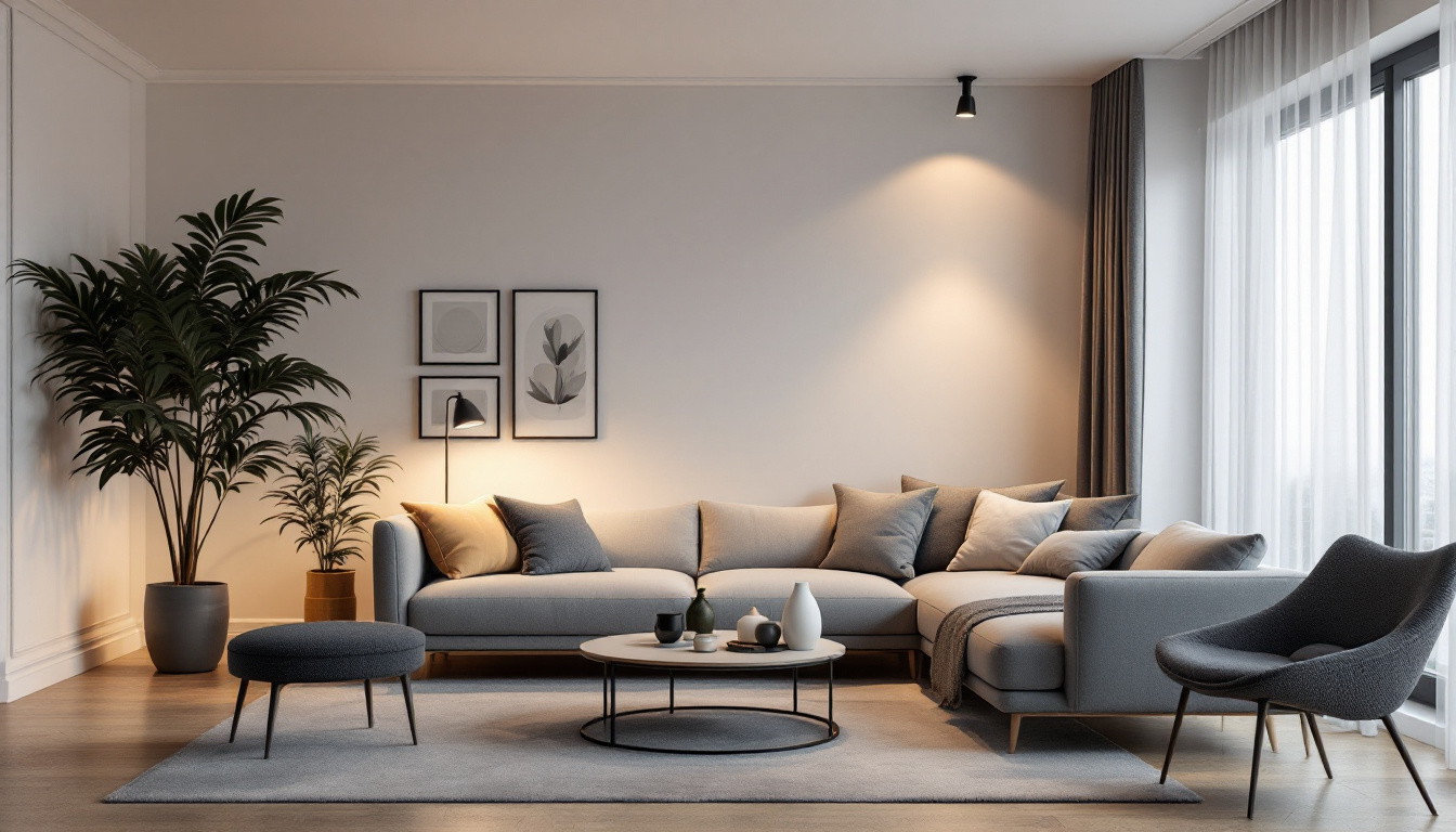 A photograph of a modern living space featuring stylishly installed led pot lights