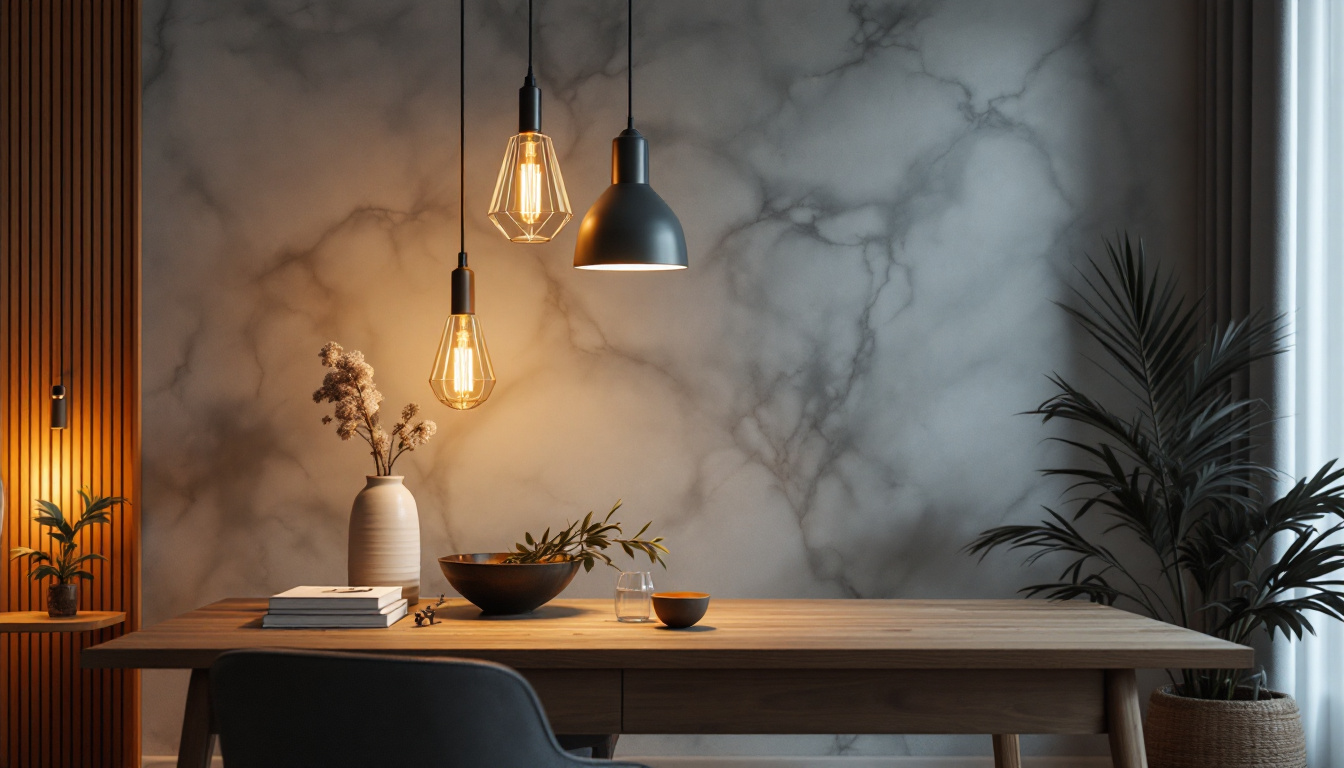 A photograph of a beautifully designed pendant light fixture in a stylish interior setting