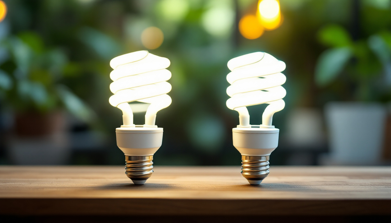A photograph of a side-by-side comparison of t8 and t12 fluorescent bulbs