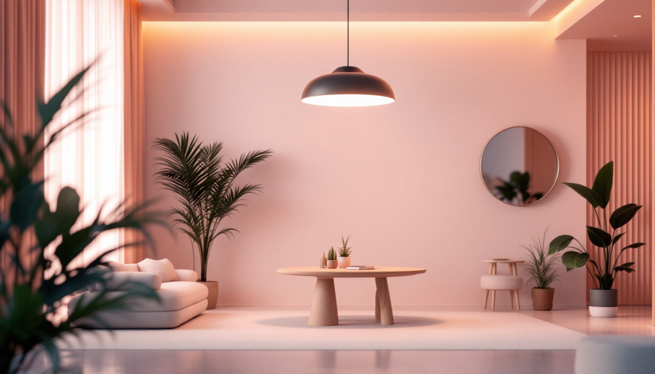 A photograph of a modern canopy light fixture in an aesthetically pleasing setting