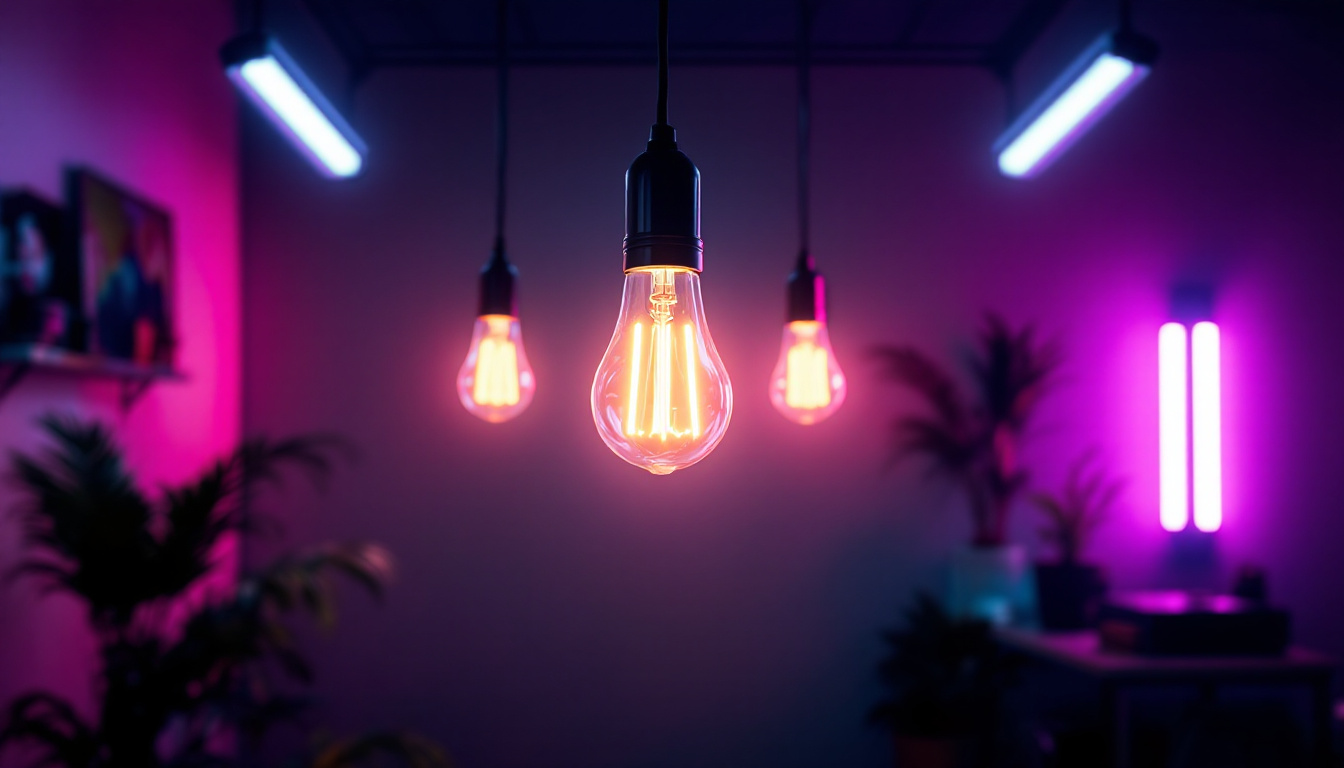 A photograph of a well-lit room showcasing 4ft fluorescent light bulbs illuminating the space