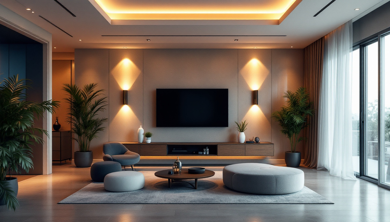 A photograph of a beautifully designed room featuring recessed lighting that highlights the space's architectural details