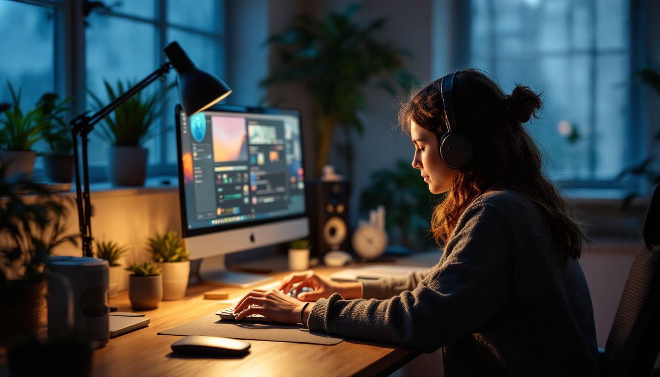 A photograph of a well-lit workspace featuring the di-mlv-12v20w in use