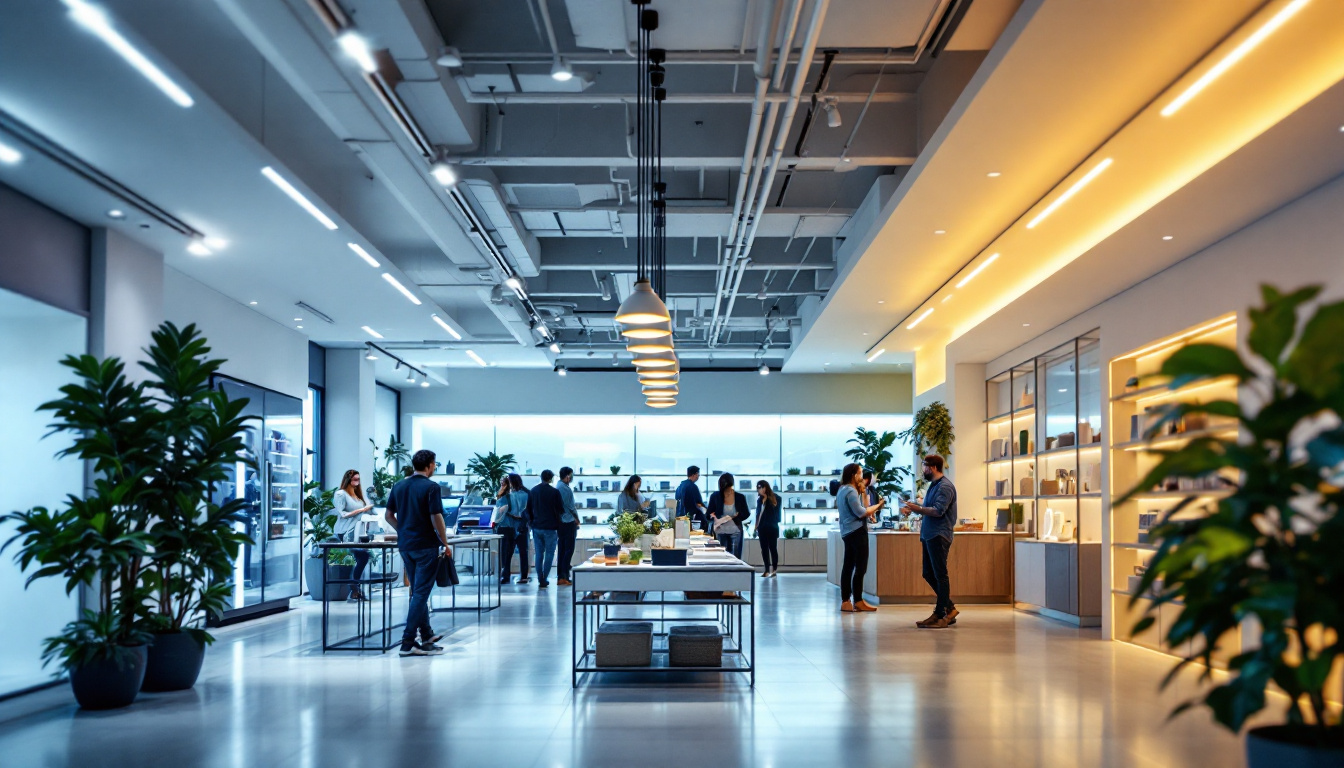 A photograph of a modern retail environment showcasing energy-efficient led lighting