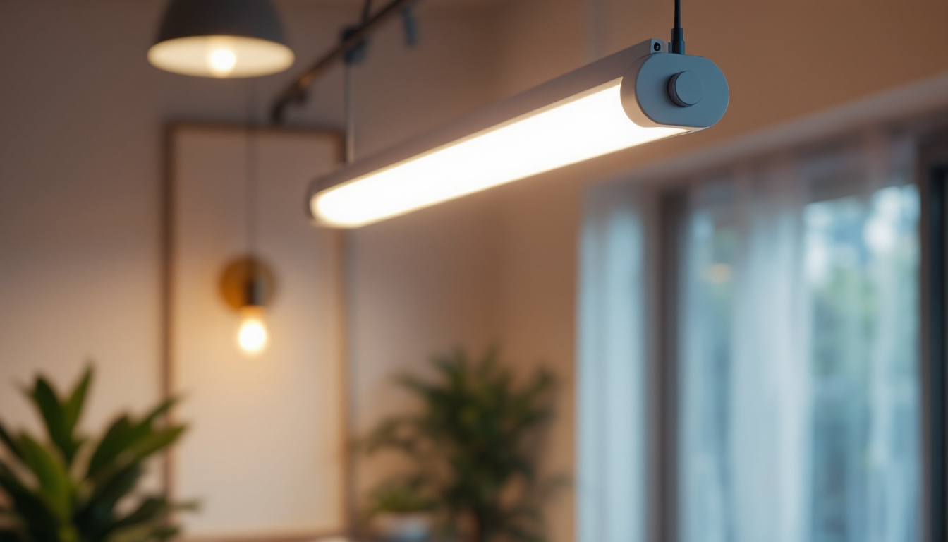 A photograph of a well-designed lighting setup that prominently features a fluorescent light ballast