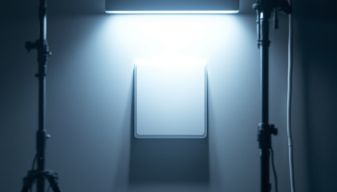 A photograph of a beautifully designed lighting setup that seamlessly incorporates an electrical cover box