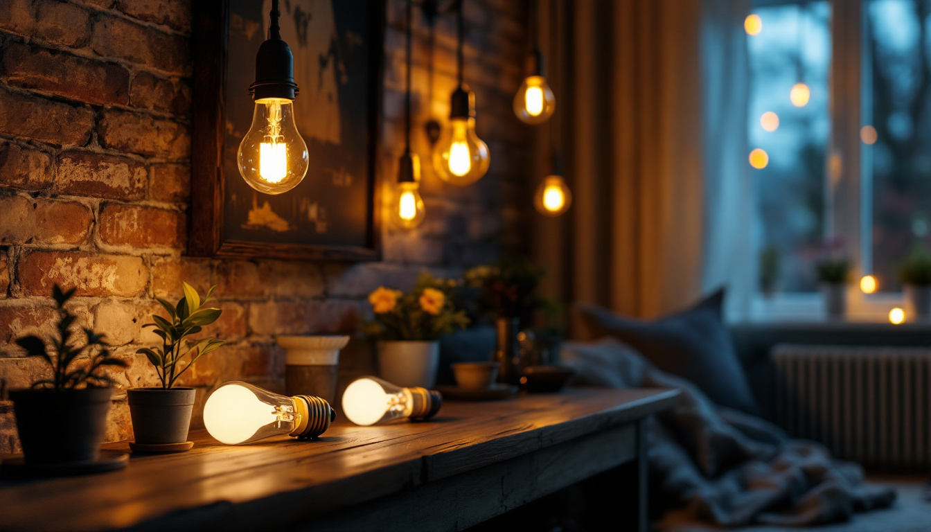 A photograph of a beautifully lit home interior showcasing various led bulb designs